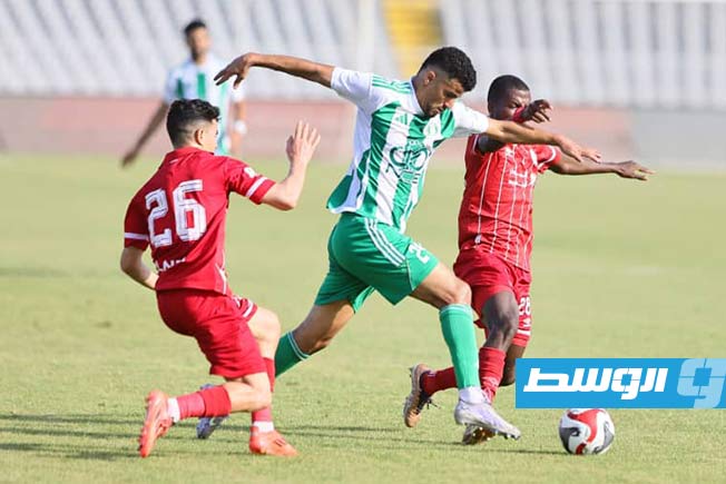 مباراة الأهلي طرابلس والاتحاد في المجموعة الثانية من دور السداسي الأول بالدوري الليبي الممتاز لكرة القدم، الأربعاء 18يونيو 2025. (تصوير - محمود دردور، بوابة الوسط)