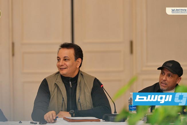 اجتماع بلقاسم حفتر مع أعيان ومشايخ الجبل الأخضر، الثلاثاء 6 يناير 2025. (صندوق التنمية وإعادة إعمار ليبيا)