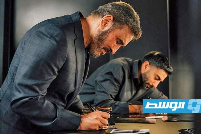 صورة من كواليس حلقة كاظم الساهر في بودكاست أنس بوخش (فيسبوك)