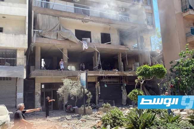 دخان يتصاعد عقب غارة إسرائيلية على ضاحية بيروت الجنوبية. 14 يونيو 2026 (الإنترنت)