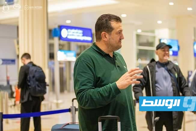 فريق الأهلي طرابلس لكرة السلة قبل السفر إلى الإمارات. (فيسبوك)