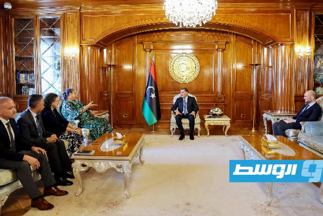 لقاء الدبيبة مع تيتيه بديوان مجلس الوزراء في طرابلس، الأربعاء 11 يونيو 2025. (حكومتنا)