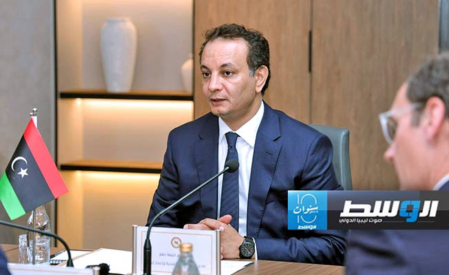 لقاء بلقاسم حفتر مع وفد البعثة الأوروبية، 5 مايو 2024. (الحكومة المكلفة من مجلس النواب)