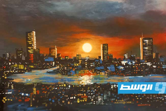 لوحة للفنان عماد السنوسي (فيسبوك)