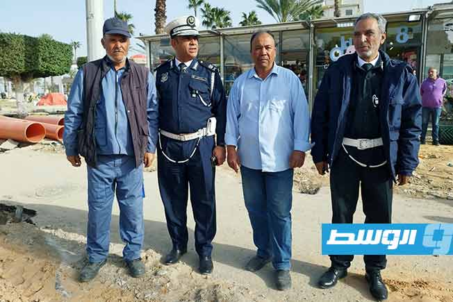من أعمال تنفيذ خط تصريف مياه الأمطار بـ«ميدان الشهداء»، 2 فبراير 2025. (شركة المياه)