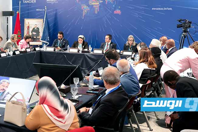 من مشاركة عبدالهادي الحويج في منتدى «ميدايز» الدولي المنعقد في المغرب، 30 نوفمبر 2025. (وزارة الخارجية بحكومة حماد)