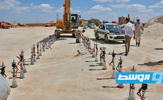جانب من إعدام مركز شرطة المرج 100 أرقيلة ضمن إجراءات مواجهة «كورونا»، 22 أغسطس 2020. (مديرية أمن المرج)
