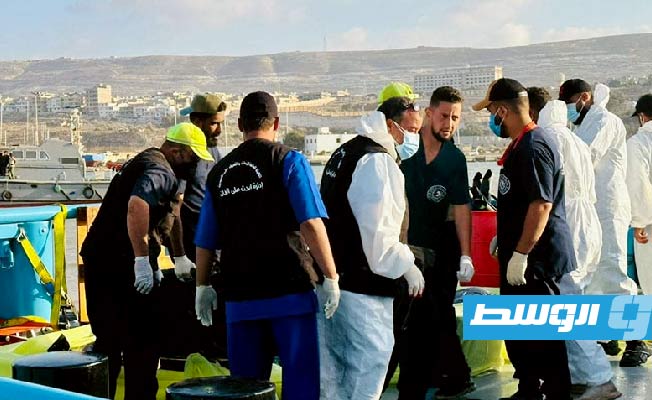 من عملية انتشال 9 جثث مجهولة الهوية في مدينة درنة، 16 سبتمبر 2023. (الهيئة العامة للبحث عن المفقودين)