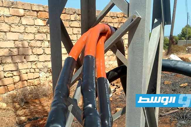 من إصلاح عطل في شبكة الكهرباء في منطقة المنصورة، 31 أغسطس 2025. (وزارة الكهرباء)