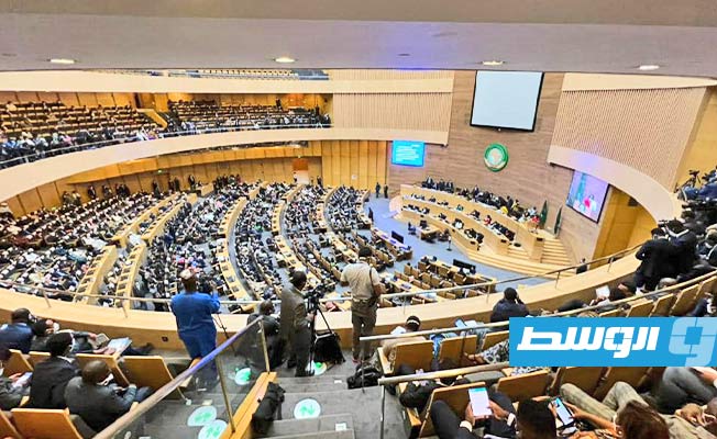 من أعمال الجلسة الافتتاحية لقمة الاتحاد الأفريقي، في أديس أبابا، 5 فبراير. (المجلس الرئاسي)