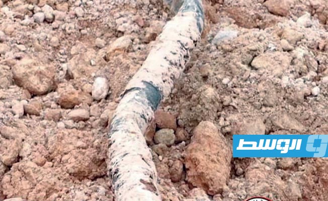 من أعمال صيانة شبكة المياه المتهالكة في نالوت. (المجلس البلدي نالوت)