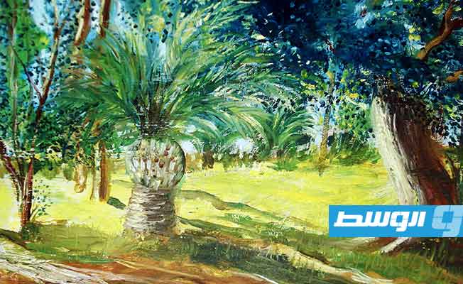 من أعمال الفنان التشكيلي موسى أبوسبيحة (بوابة الوسط)