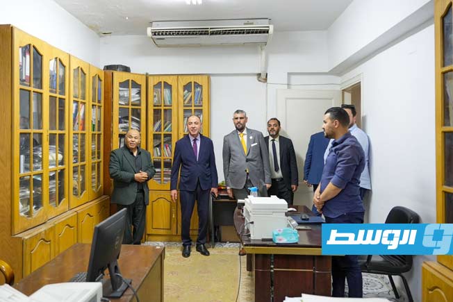 خلال زيارة الباعور مندوبية ليبيا بجامعة الدول العربية بالقاهرة، الثلاثاء 22 أبريل 2025. (وزارة الخارجية والتعاون الدولي)