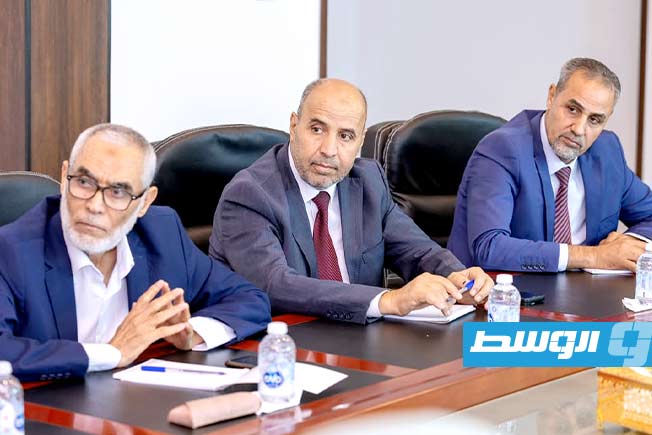 من اجتماع لرئاسة مكتب المجلس الأعلى للدولة مع لجنة المناصب السيادية، الأربعاء 24 سبتمبر 2025 (المكتب الإعلامي للمجلس الأعلى للدولة)