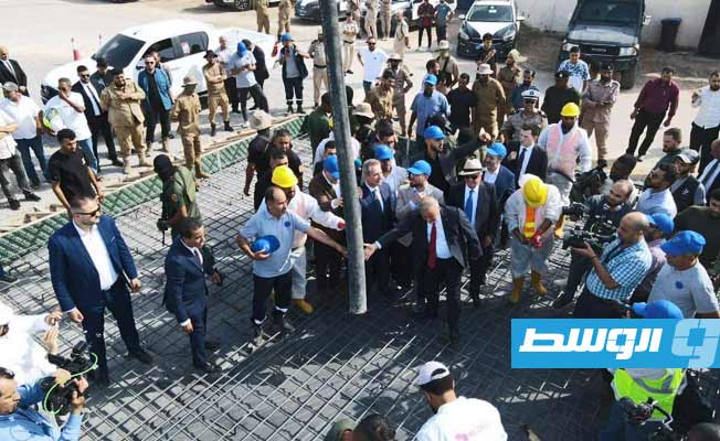 احفتالية وضع حجر أساس مشروع تنفيذ محطة كهرباء جنوب طرابلس الغازية، الأحد 20 أغسطس 2023. (الشركة العامة للكهرباء)