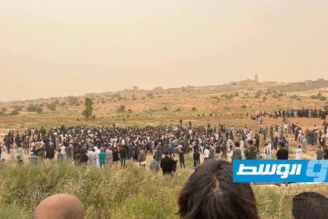 جنازة عبدالغني الككلي في مدينة ككلة بالجبل الغربي، الخميس 15 مايو 2025. (الإنترنت)
