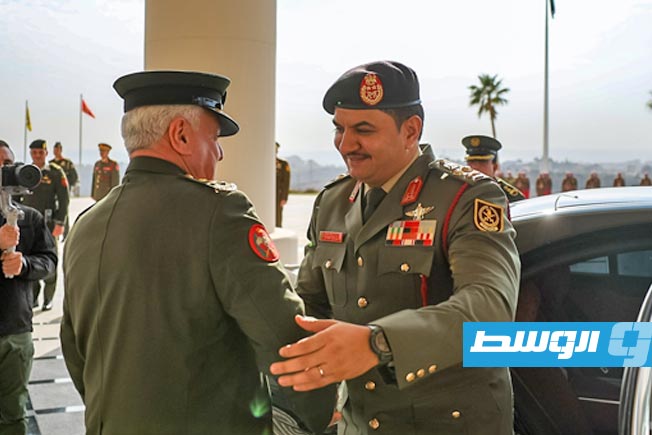 مراسم استقبال نائب القائد العام لـ«القيادة العامة» الفريق أول ركن صدام حفتر في الأردن، الثلاثاء 6 يناير 2025 (المكتب الإعلامي للقيادة العامة)