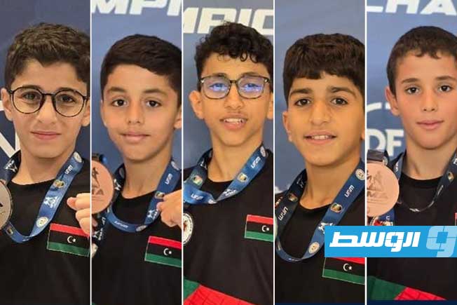 أبطال ليبيا المشاركون في بطولة العالم للشباب للمواي تاي (فيسبوك)