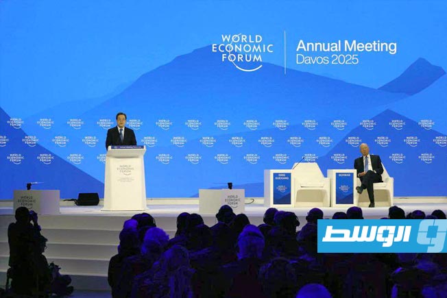 مشاركة المنفي في منتدى دافوس، الثلاثاء 21 يناير 2025. (المجلس الرئاسي)