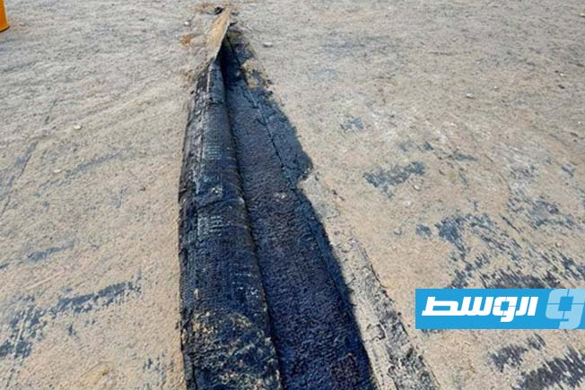 آثار التصدع في المركز الوطني للمحفوظات والدراسات التاريخية، 21 يناير 2025. (الصفحة الرسمية للمركز)