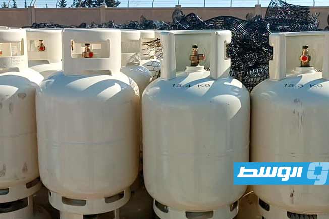 جانب من أسطوانات الغاز الموردة، السبت 8 فبراير 2025 (المؤسسة الوطنية للنفط)