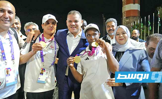 الدبيبة يستقبل أبطال ليبيا من ذوي الهمم. (الصفحة الرسمية للمكتب الإعلامي لرئيس حكومة الوحدة الوطنية عبر فيسبوك)