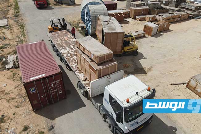 مواد كهربائية مخصصة للشبكة العامة في بنغازي، 29 مارس 2026. (شركة الكهرباء)
