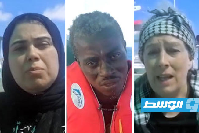 الأجانب الثلاثة الذين لازالوا مخطوفين مع 6 ليبيين من أعضاء السفينة «عمر المختار» لدى سلطات الاحتلال. (الإنترنت)