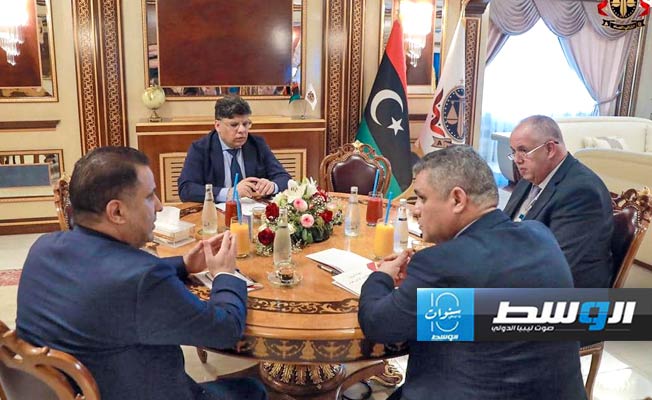 النائب العام المستشار الصديق الصور يجتمع مع وزير الداخلية التونسي خالد النوري في طرابلس، الأربعاء 17 يوليو 2024 (مكتب النائب العام)