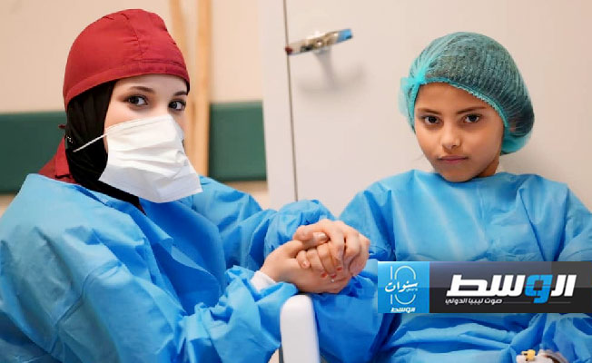طفلة تجري جراحة عيون في مستشفى البريقة ضمن قافلة «نور ليبيا»، 28 سبتمبر 2024 ( مستشفى العيون طرابلس)