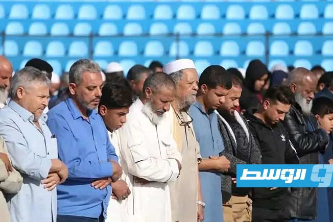 صلاة الاستسقاء في ساحة الكيش ببنغازي، 22 نوفمبر 2025. (مكتب أوقاف بنغازي)