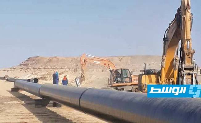 أعمال مشروع صيانة خط نقل النفط الخام، الواصل بين حقل السماح وميناء السدرة النفطي, (شركة الواحة)