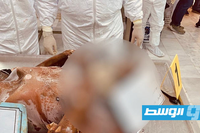 جثة مجهولة عُثر عليها داخل مستشفى الحوادث أبوسليم، الإثنين 19 مايو 2025 (وزارة الداخلية بحكومة الوحدة الوطنية الموقتة)