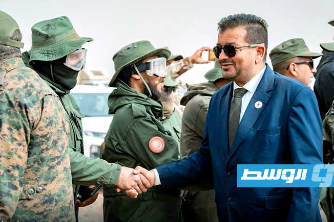 قادة عسكريون على هامش التدريب العسكري «العاصفة 1» في طرابلس، الخميس 12 فبراير 2026 (رئاسة الأركان العامة التابعة لحكومة الوحدة الوطنية الموقتة)