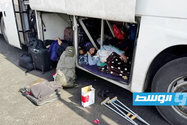قافلة الصمود تخيم عند المدخل الغربي لمدينة سرت، الجمعة 13 يونيو 2025. (الإنترنت)