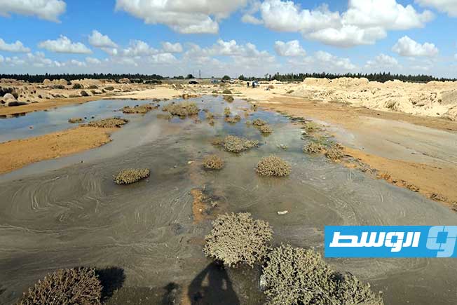 التجهيزات اللوجستية والفنية في موقع الصيانة الطارئة. (جهاز تنفيذ وإدارة مشروعات النهر الصناعي)