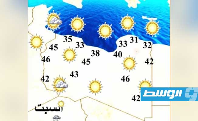 حالة الطقس المتوقعة (الجمعة 6 أغسطس 2021)
