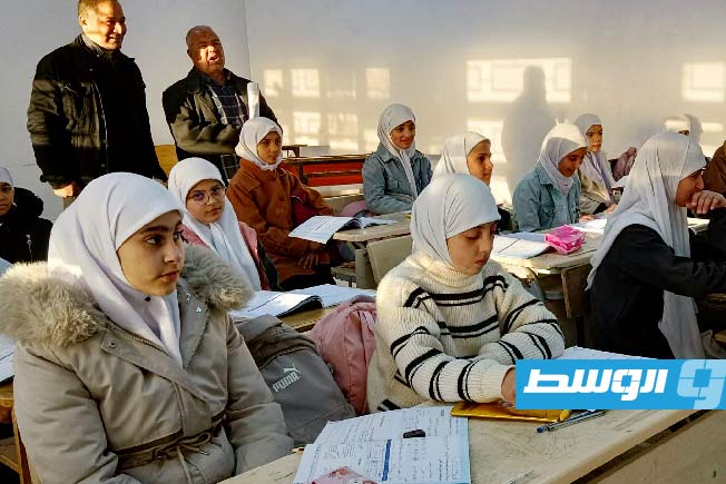 تلاميذ في أول أيام الفصل الدراسي الثاني بمصراتة، 11 يناير 2026 (مراقبة التعليم بمصراتة)