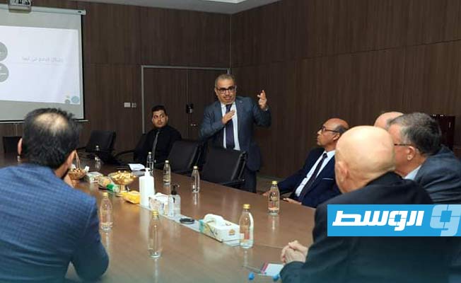 جانب من زيارة عقيلة صالح للمصرف المركزي بنغازي، الأول من أغسطس 2022. (مجلس النواب)