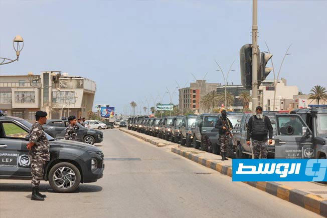 انتشار أمني بمناطق التماس في العاصمة طرابلس، 6 سبتمبر 2025. (وزارة الداخلية)