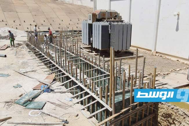 انتهاء صب الخرسانة بمحطة «الخمس مفاتيح»، 19 يونيو 2026. (شركة الكهرباء)