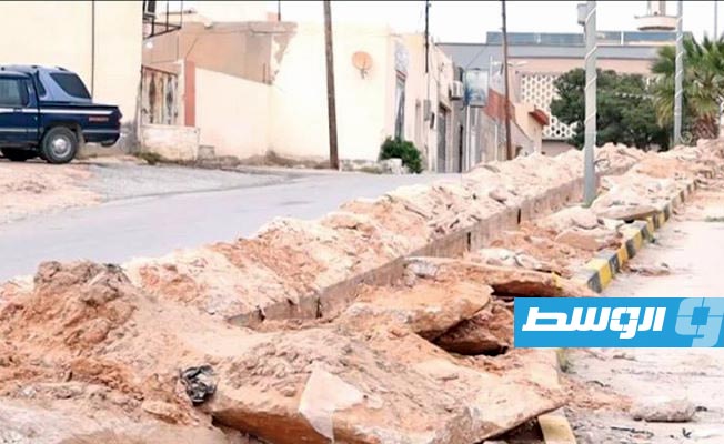 من أعمال صيانة شبكة المياه المتهالكة في نالوت. (المجلس البلدي نالوت)
