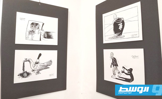 معرض «يوميات ساخرة» لفنان الكاريكاتير العجيلي العبيدي (بوابة الوسط)
