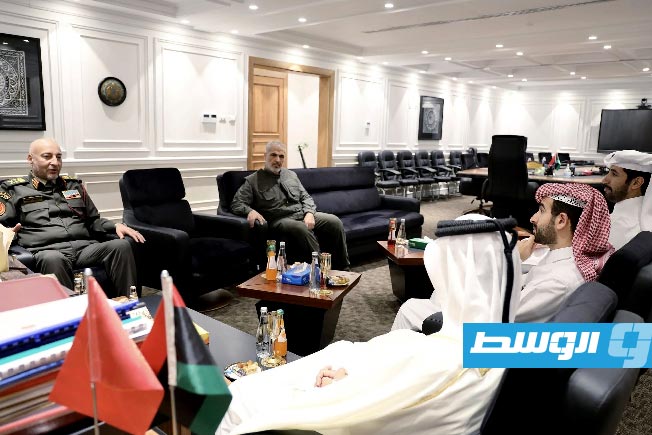 لقاء الحداد وسفير قطر، 7 أبريل 2025. (رئاسة أركان قوات حكومة الوحدة)