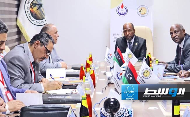 اجتماع شركة زلاف ومؤسسة النفط في سبها، الإثنين 3 يونيو 2024. (المؤسسة الوطنية للنفط)