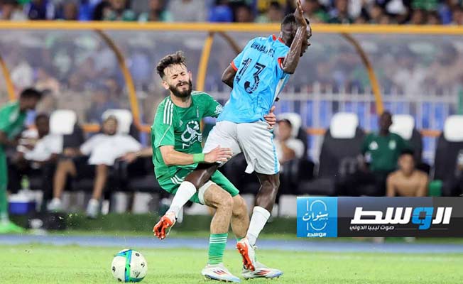 التحامات وقوة في لقاء الأهلي طرابلس وأوهامياجي الزنجباري بالكونفدرالية، الأحد 18 أغسطس 2024. (تصوير: محمود دردور، بوابة الوسط)
