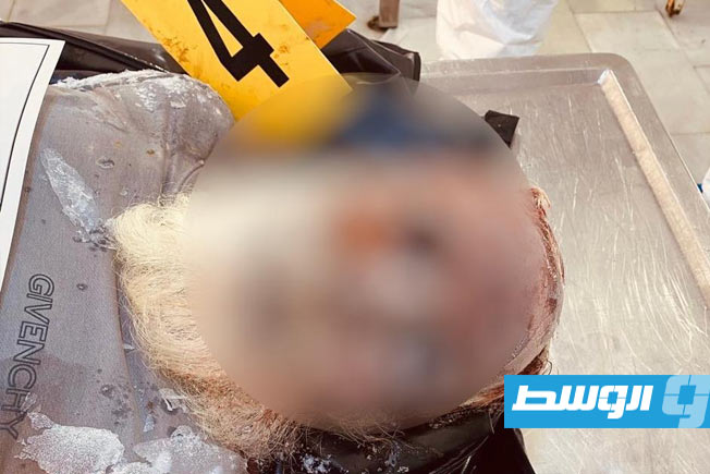 جثة مجهولة عُثر عليها داخل مستشفى الحوادث أبوسليم، الإثنين 19 مايو 2025 (وزارة الداخلية بحكومة الوحدة الوطنية الموقتة)