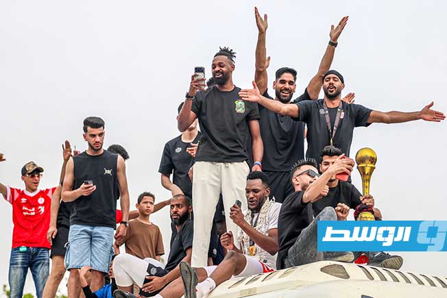 جانب من احتفالية جماهير نادي الاتحاد بفوز فريقها بكأس ليبيا لكرة السلاة الأربعاء 6 مايو 2026 (صفحة نادي الاتحاد على فيسبوك)