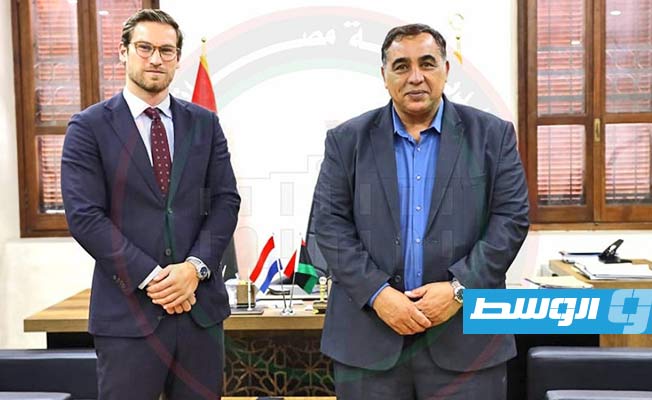 جانب من استقبال بلدية مصراتة الملحق التجاري بسفارة المملكة الهولندية (صفحة البلدية على فيسبوك)