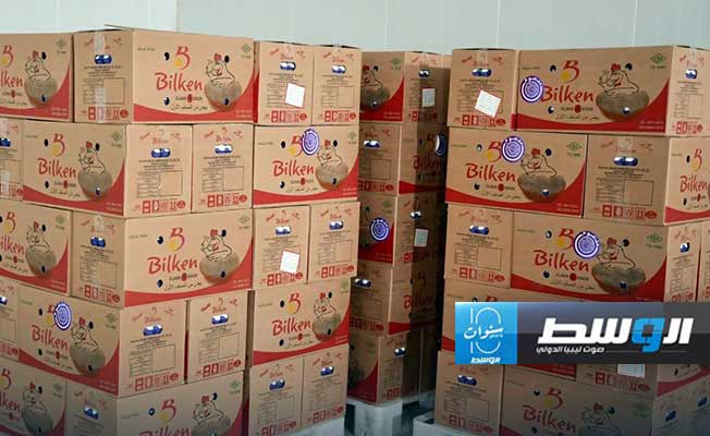 جانب من شحنة البيض المستوردة، الأربعاء 1 مايو 2024 (الحكومة المكلفة من مجلس النواب)